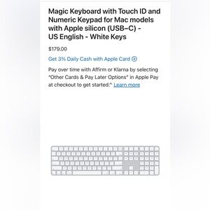 NWT Apple Magic Keyboard with Touch ID - White